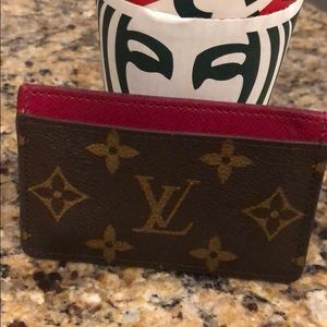 Louis Vuitton monogram card case Magenta